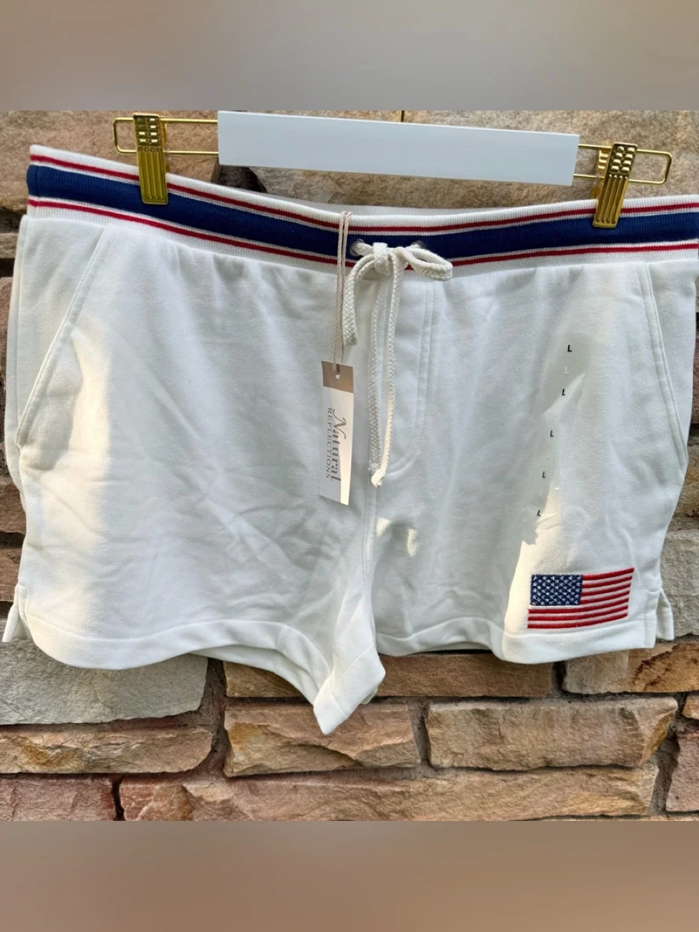 INSPIRED BY NATURE BLANC De BLANC USA French Terry Shorts Sz. L